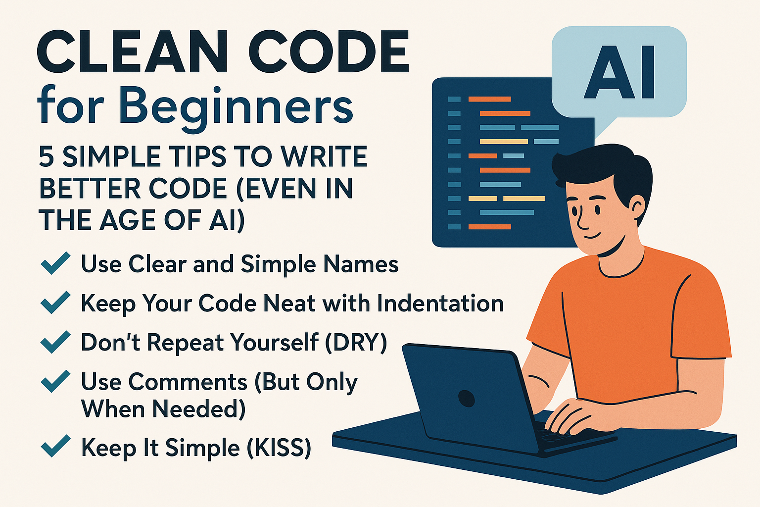 Clean Code for Beginners: 5 Simple Tips to Write Better Code (Even in the Age of AI)